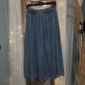 Free People Long Denim Skirt